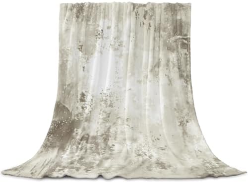 Flannel Fleece Blanket 60" x 80", Light Gray Microfiber Cozy Soft