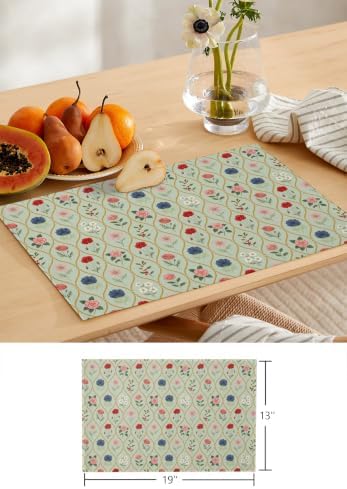 Petite Blooms Table Runner and Placemats Set of 4 Soft Farmhouse