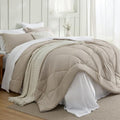 Bedsure Queen Bed in a Bag Reversible Bed Set 7 Pieces Beige/White