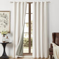 BULBUL 100% Blackout Velvet Curtains for Living Room 2 Panels, Cream