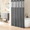 River Dream Heavyweight Waffle No Hook Shower Curtain with