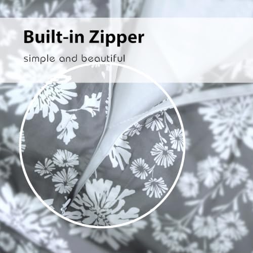 Feather & Stitch Queen Size Duvet Cover Set, 500 Thread Count Damask