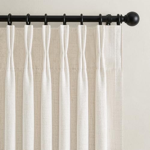 Black Out Living Room Boho Curtains 63 Inch Long 2 Panels Set,Pinch