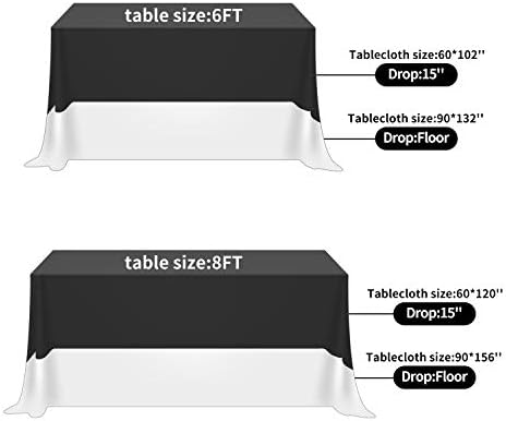 Fokitut 2 Pack Waterproof Rectangle Tablecloth, 60x102 Inch, Stain