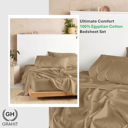 Egyptian Cotton 6-PC Taupe Twin-XL 1000-TC 30" Pocket