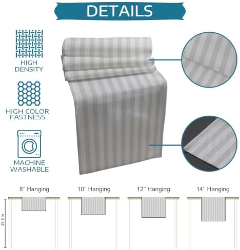 Light Gray Stripes Table Runner and Placemats Set of 4 Neutral Tone