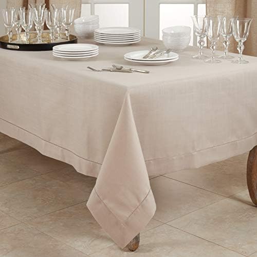 SARO LIFESTYLE Classic Hemstitch Tablecloth - Elegant Everyday
