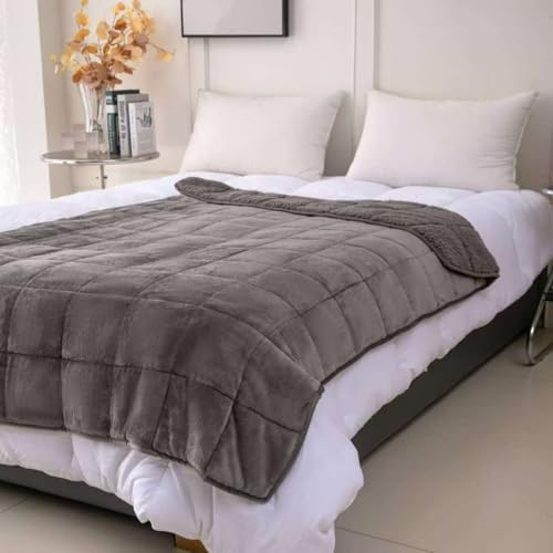 Sherpa 10lb Weighted Blanket for Adult, Both Sides Reversible Velvet