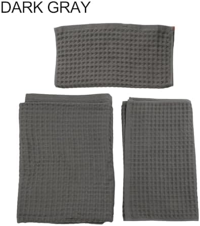Waffle Weave Bath Towel Set 100% Cotton, Soft and Absorbent Quick Dry