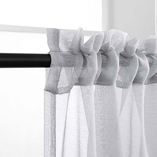 Pitalk Silver Curtains 96 Inches Long for Living Room 2 Panel Sets Rod
