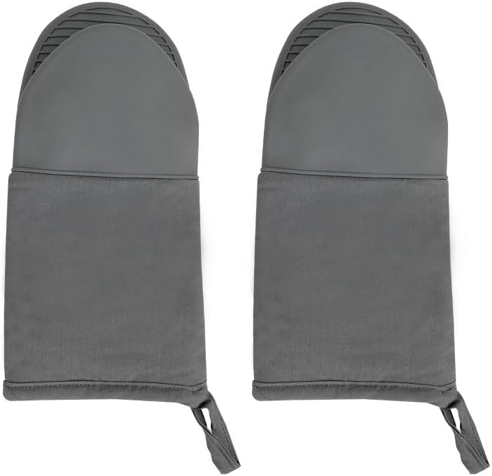 Silicone Oven Mitts and Hot Pads Set – Heat Resistant to 500°F