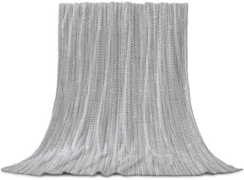 Flannel Fleece Blanket 60" x 80", Light Gray Microfiber Cozy Soft