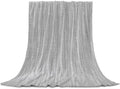 Flannel Fleece Blanket 60" x 80", Light Gray Microfiber Cozy Soft