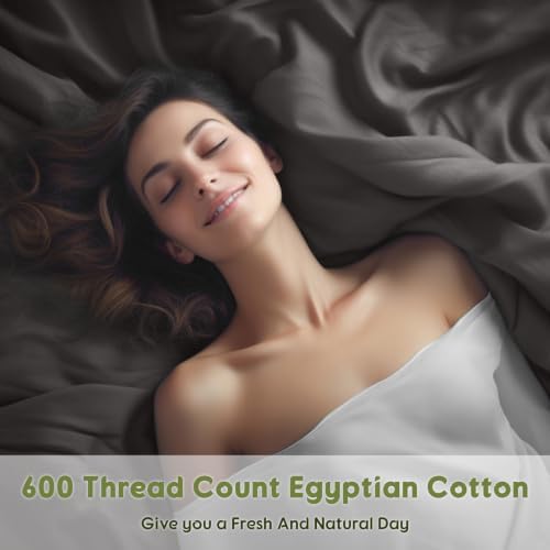 SONORO KATE 100% Egyptian Cotton Sheets King Size,600 Thread Count
