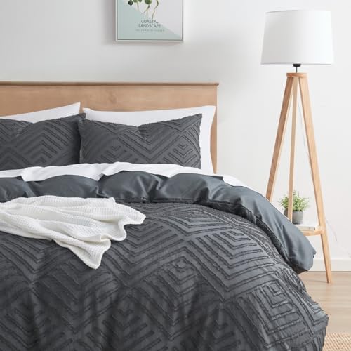 Hearth & Harbor Boho Duvet Cover Twin - Boho Bedding Grey Duvet Cover
