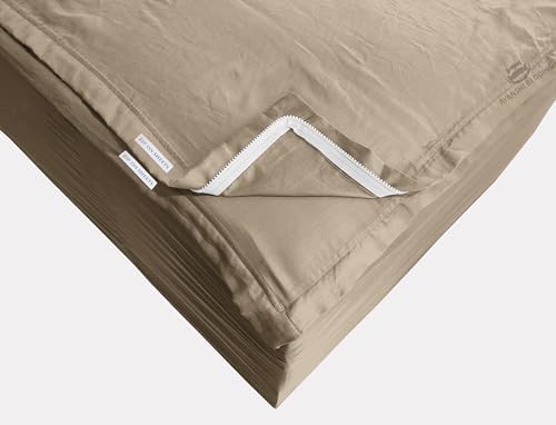 Zip On Fitted Sheet 2 Zip Sheets +1 Base 16" in Cotton Twin XL Taupe