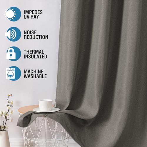 H.VERSAILTEX Linen Blackout Curtains Primitive Textured Linen Blackout