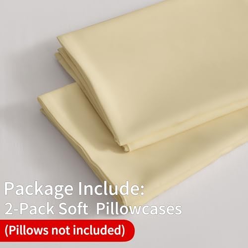 BEDSUM King Microfiber Pillowcases, Lasting Softness, 2-Pack, 20x40