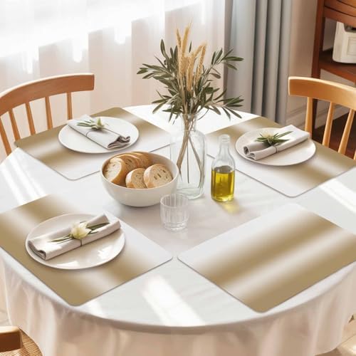 Placemats Set of 6 Vintage Brown Gradient Heat-Proof Water-Proof