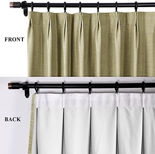 Fcosie Linen Textured Curtains Blackout Curtains 96 Inches Long, Pinch