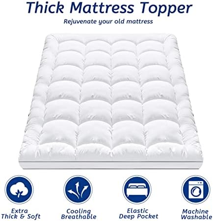 Queen Size Mattress Topper for Back Pain, Cooling Extra Thick Mattress