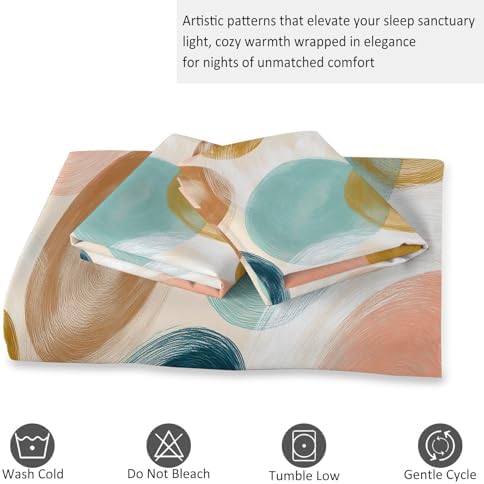 California King Duvet Cover Set Hand Drawn Geometric Circle Pattern