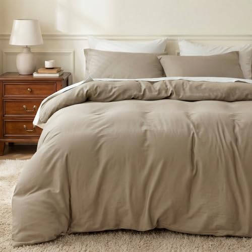 HeimenAogo Egyptian Cotton Duvet Cover Set Full, Ultra Soft and