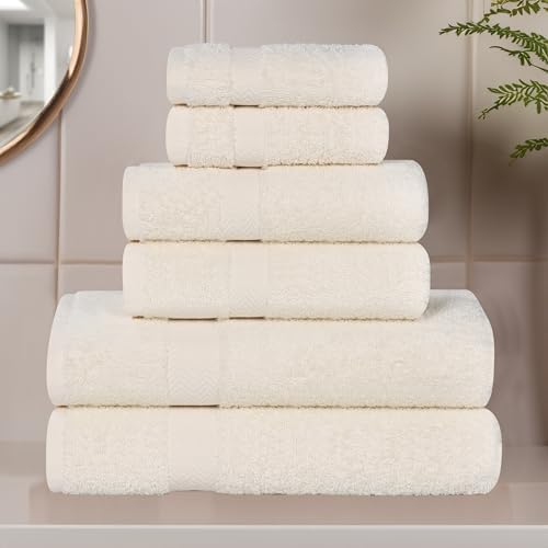 SUPERIOR - 450GSM 6 PC SET IV Eco-Friendly 100% Cotton Towel Set