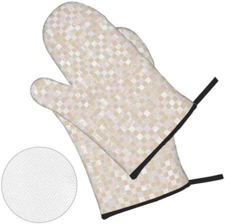 Mother of Pearl, Beige Light1 Heat Resistant Oven Mitts and Pot