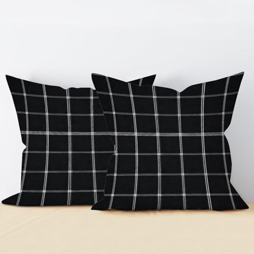 ArogGeld Chinoiserie Pillow Covers Set of 2 Black Buffalo Plaid Throw