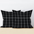 ArogGeld Chinoiserie Pillow Covers Set of 2 Black Buffalo Plaid Throw