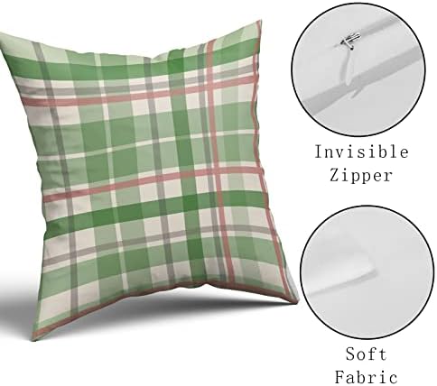 Green Coral Pillow Covers 18x18 Set of 2 Light Green Grey Buffalo