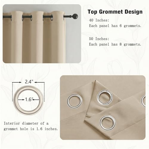 Simplebrand Biscotti Beige Room Darkening Curtains for Bedroom Living