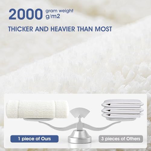 IM HOME Bathroom Rugs Sets 3 Piece Cream, Ultra Soft Plush Fluffy