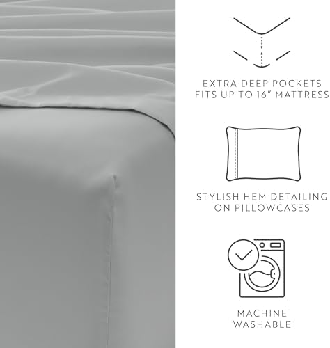 Merit Linens Essential Colors Microfiber Bed Sheet Set with Extra