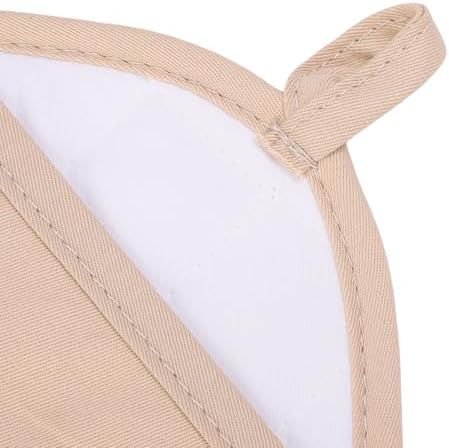 Silicone Oven Mitts and Pot Holders Set, 500F Heat Non Slip (Beige)