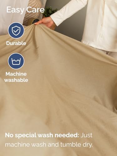 CGK Extra Deep King Single Fitted Sheet Only - Heathered Tan