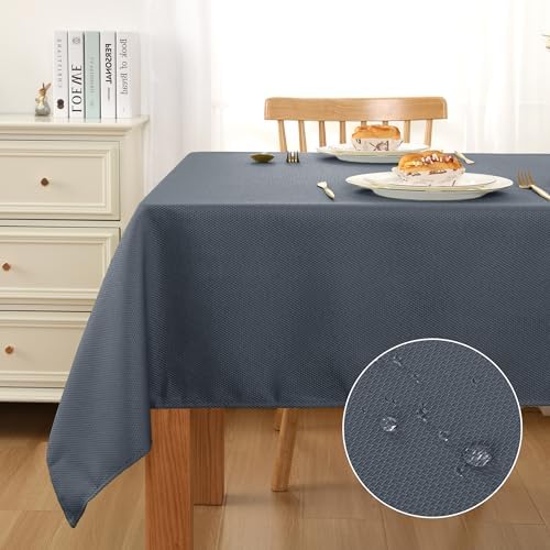 DWCN Square Textured Tablecloth, 70 x 70 Inch, Dark Grey