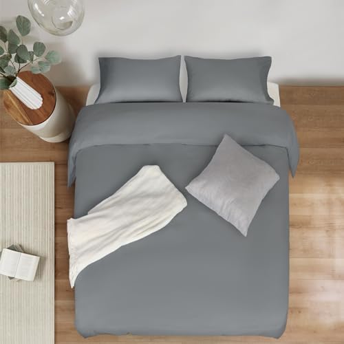 Mejoroom Gray Duvet Cover King - Comforter Cover - Soft and Breathable