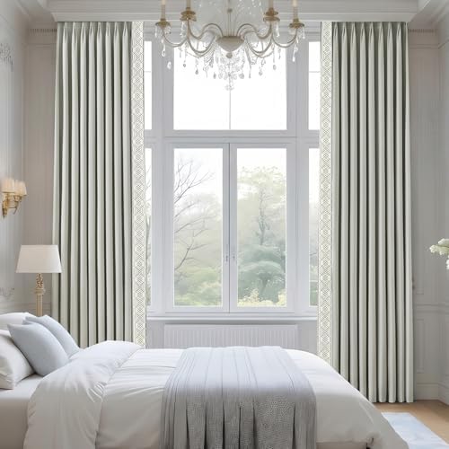 Pinch Pleated Curtains Blackout for Living Room, 100% Black Out