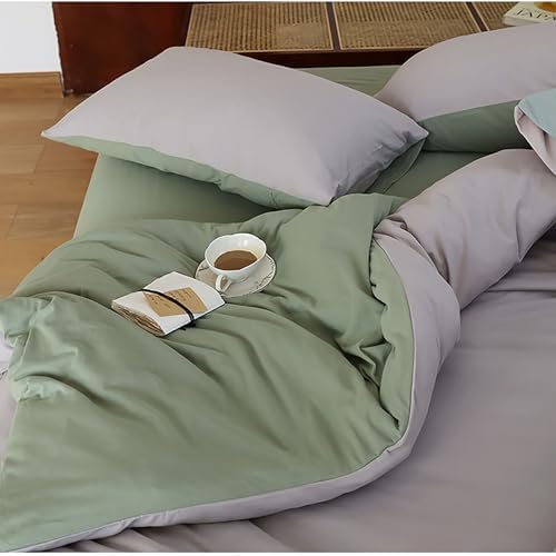 Long-Staple Cotton Duvet Cover Queen Size Set Ultra Soft Knitted