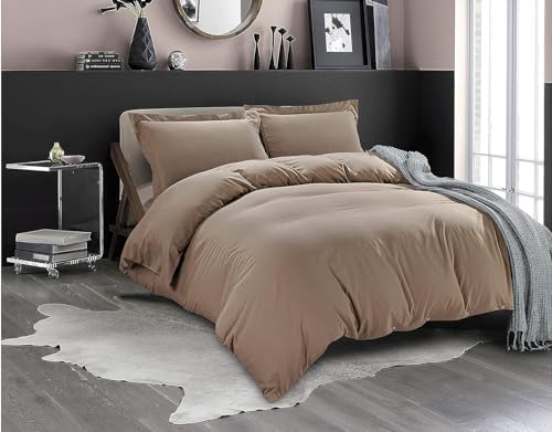 Taupe Duvet Cover Queen Size - Pure Cotton 800 TC Queen Duvet Cover