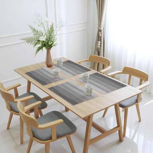 Grey Wooden Grain Placemats Set of 6 Vintage Grey Farmhouse Rustic