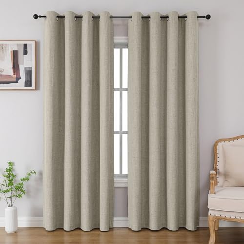 CUCRAF 100% Blackout Curtains 84 inches Length 2 Panels Set, Room