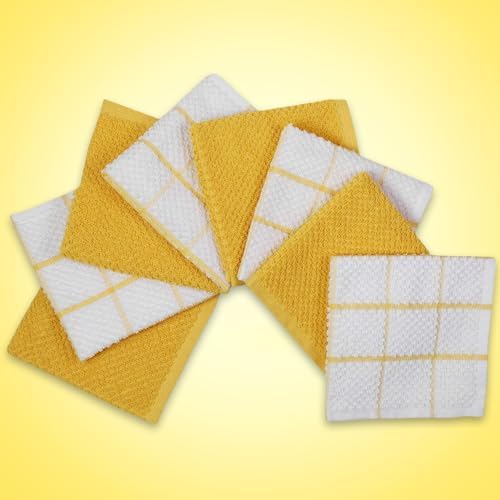 AMOUR INFINI Cotton Kitchen Dish Cloths Set of 8, 100% Terry Cotton