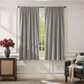 Lazzzy Velvet Light Gray Curtains 63 Inches Long Thermal Insulated