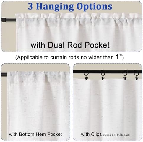 Chyhomenyc Bennet Linen Curtains 72 Inch Length 2 Panels Set, Burlap
