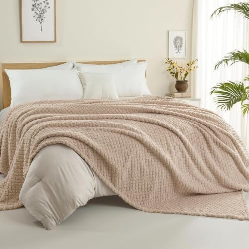 Exclusivo Mezcla Soft Fleece King Size Blanket for Bed, Camel