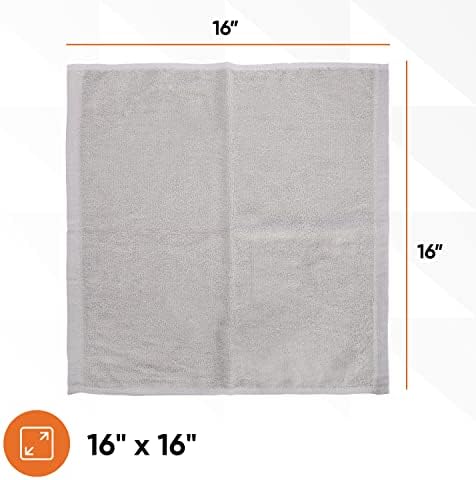 Superio Cotton Terry Washcloths Grey Towels 100% Cotton Cleaning Cloth