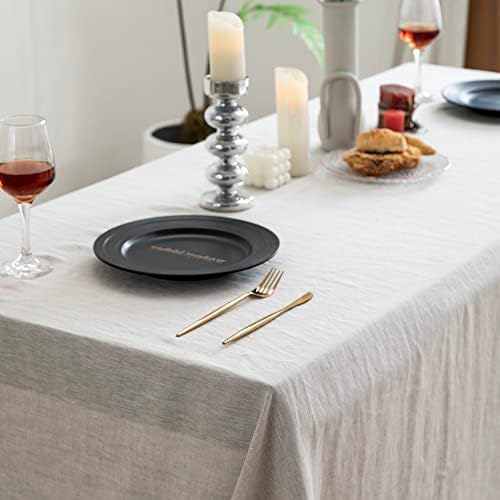 EVERLY 100% Pure Linen Rectangle Tablecloths 108Lx60WInch for